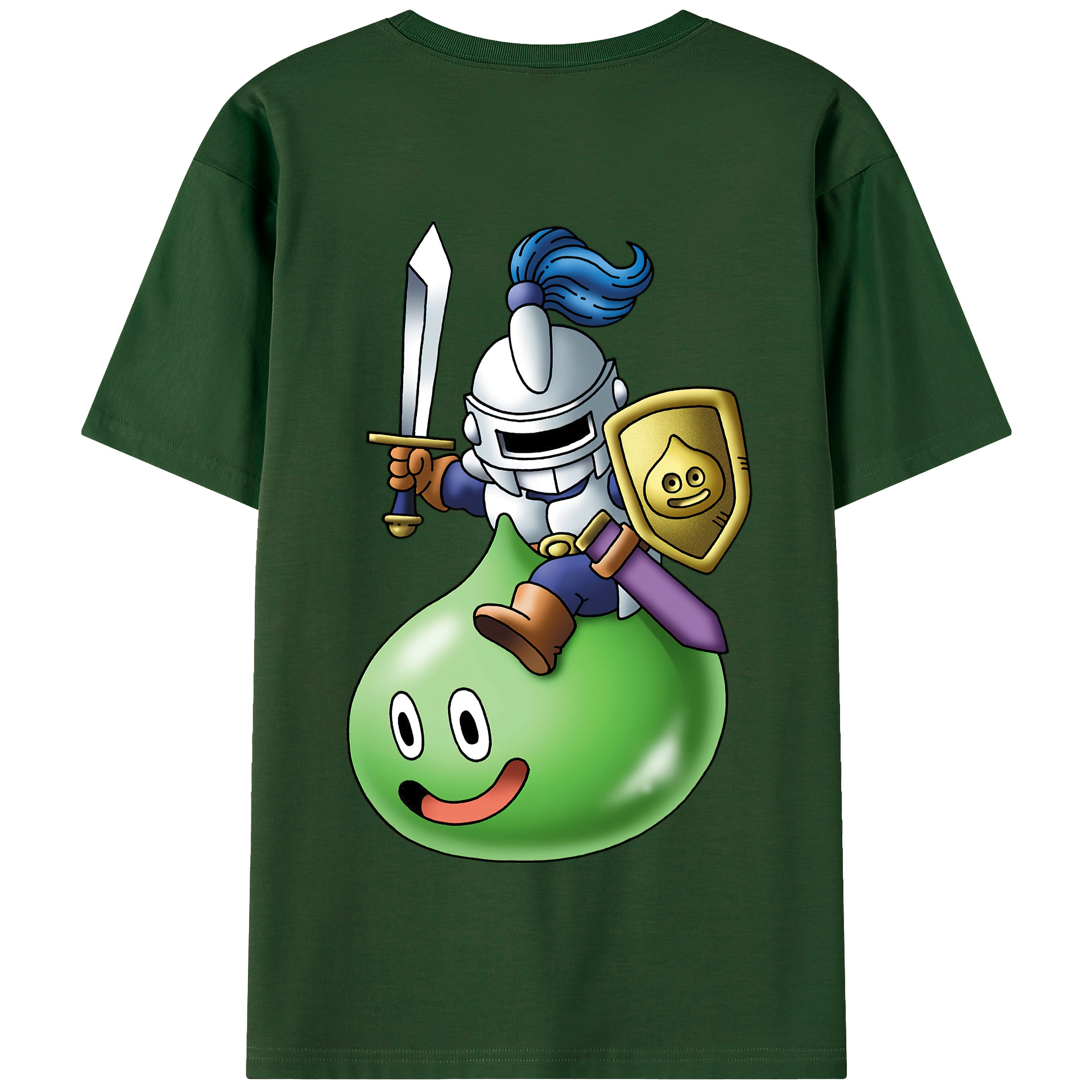 （画像用） ドラゴンクエスト Doragon Kuesuto Dragon Quest 綿100％半袖Tシャツ（背面プリント）